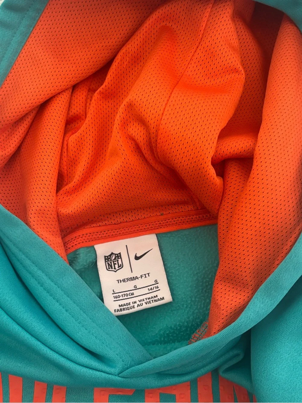 NFL Kids Teal Dolphins Hooded Pullover with Coral Accents
